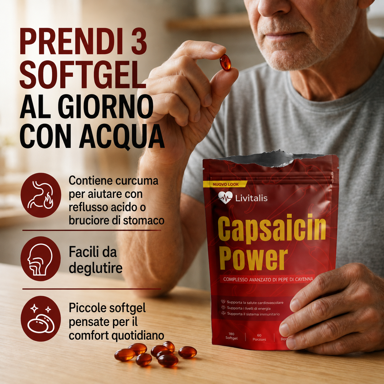 Livitalis Capsaicin Power™ — Softgel al Peperoncino di Cayenna