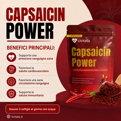 Livitalis Capsaicin Power™ — Softgel al Peperoncino di Cayenna
