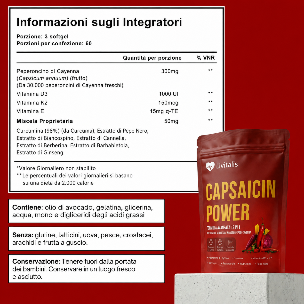 Livitalis Capsaicin Power™ — Softgel al Peperoncino di Cayenna